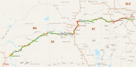 map of the Outback Way route